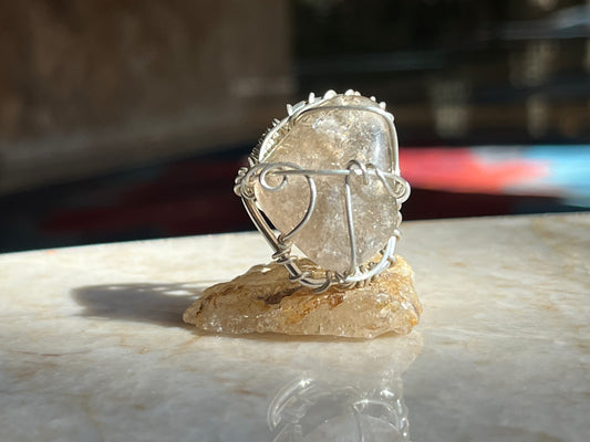 SMOKEY QUARTZ RING IN SILVER