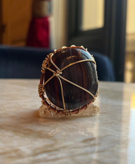 TIGERS IRON RING IN BRONZE+COPPER