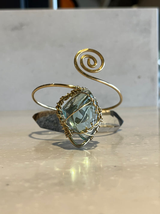 BRONZE+BLUE OBSIDIAN ARMBAND
