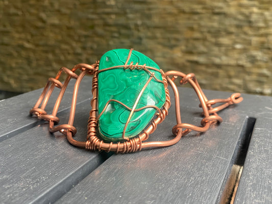 COPPER+MALACHITE ARCLINK BRACELET