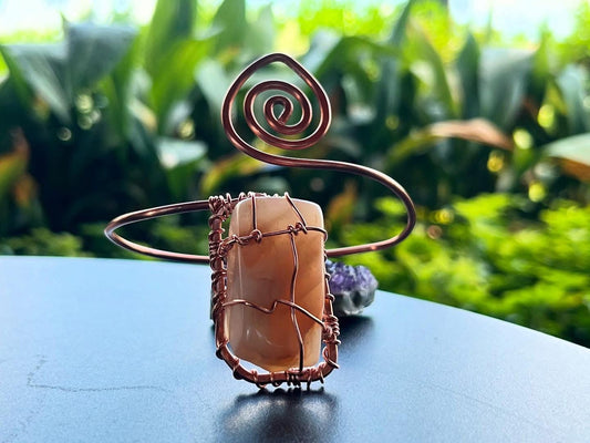 MOONSTONE SWIRL WRAP BRACELET IN COPPER