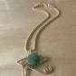 ZOISITE EYE OF HERU NECKLACE IN BRONZE+BRASS