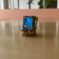 LABRADORITE RING IN BRONZE
