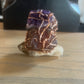 CHUNKY RAW AMETHYST+RAW CITRINE RING IN COPPER