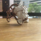 CLEAR QUARTZ CLUSTER CUFF BRACELET IN COPPER