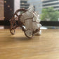 CLEAR QUARTZ CLUSTER CUFF BRACELET IN COPPER