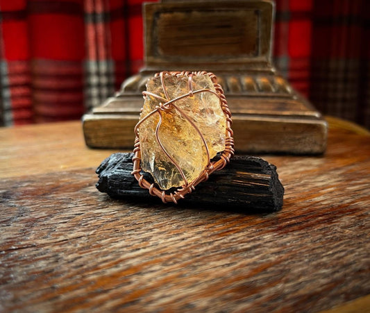 RAW CITRINE RING IN BRONZE