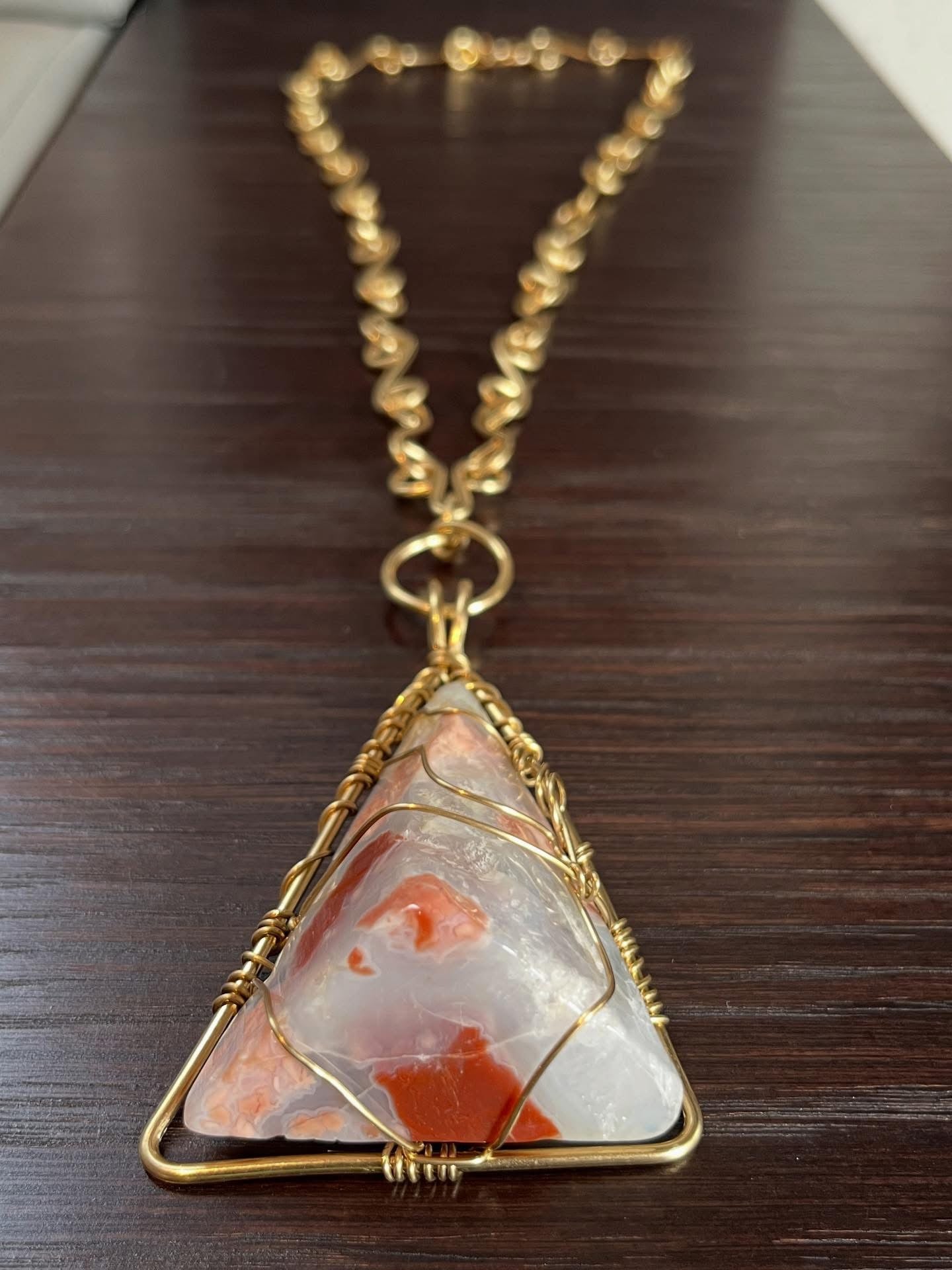 FLOWER AGATE NECKLACE IN BRONZE