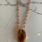 COPPER+AGATE+TIGERS EYE S-LINK NECKLACE