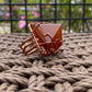 COPPER+CARNELIAN PYRAMID RING