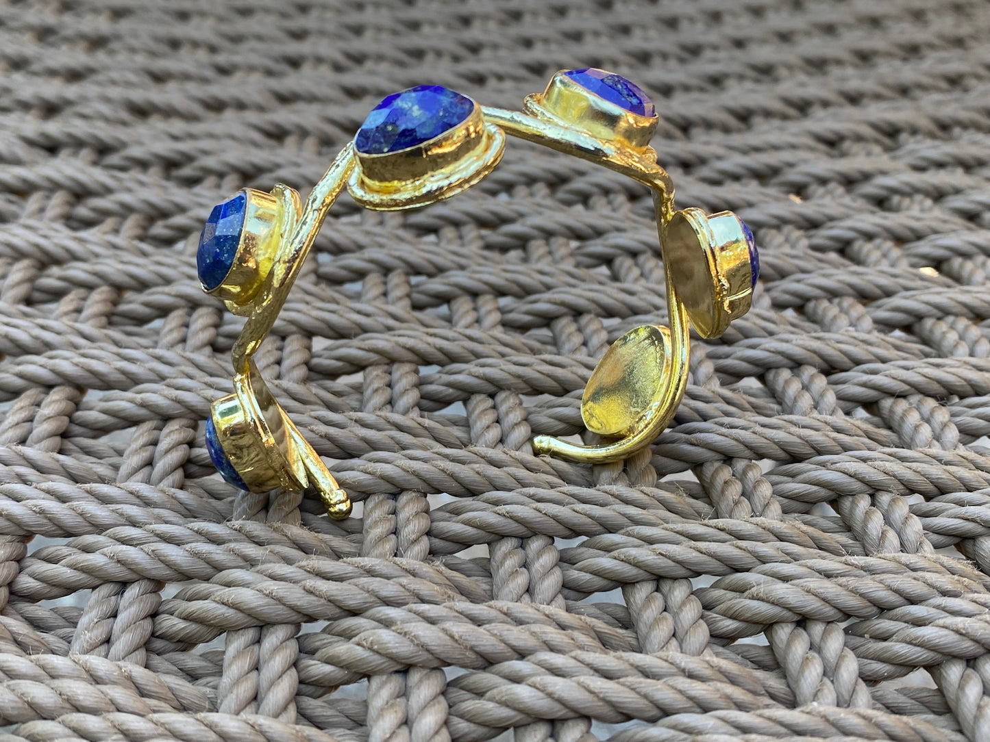 ✨BLUE JACARANDA✨  BRASS+LAPIS LAZULI CUFF BRACELET