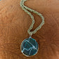 BRONZE+SILVER+BLUE OBSIDIAN BYZANTINE NECKLACE