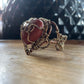 RED JASPER CUFF BRACELET IN BRONZE