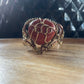 RED JASPER CUFF BRACELET IN BRONZE
