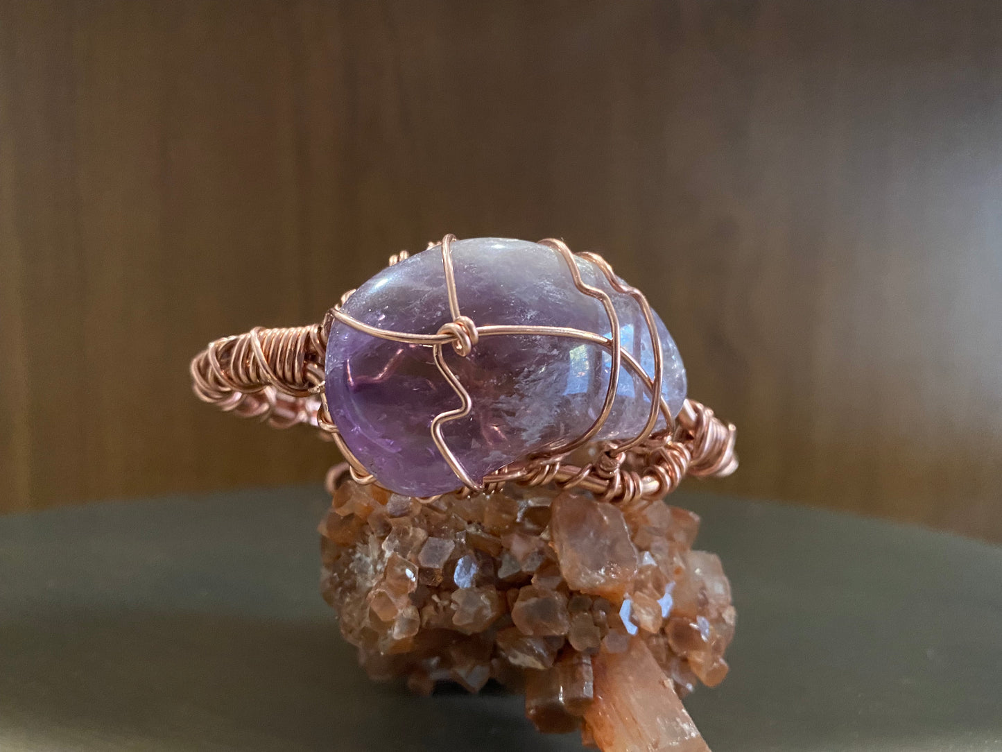 COPPER+AMETHYST CUFF BRACELET