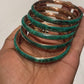 COPPER+MALACHITE BANGLE BRACELETS