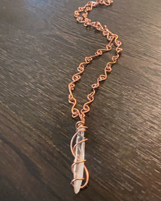 ☀️CENTERED SOL☀️ COPPER+CLEAR QUARTZ S-LINK NECKLACE