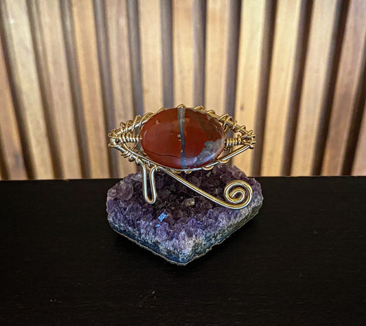 BRONZE+RED JASPER EYE OF HERU RING