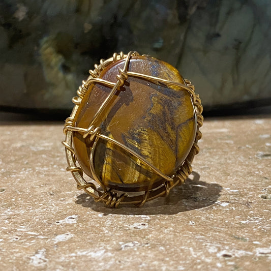 BRONZE+TIGERS EYE RING
