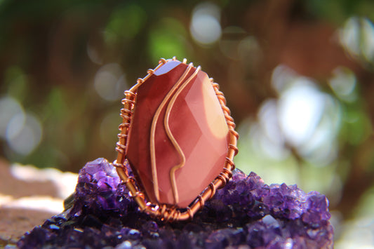 COPPER+RED MOOKITE JASPER RING