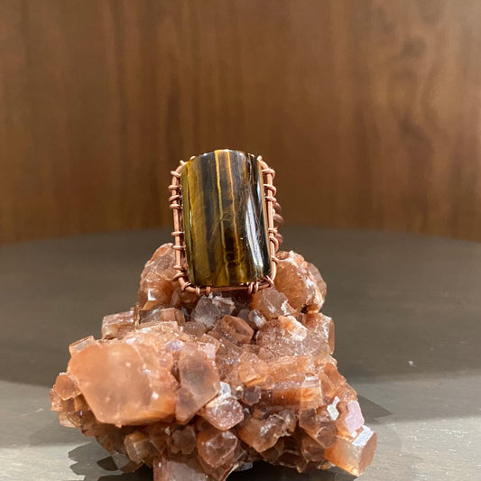 COPPER+TIGERS EYE RING