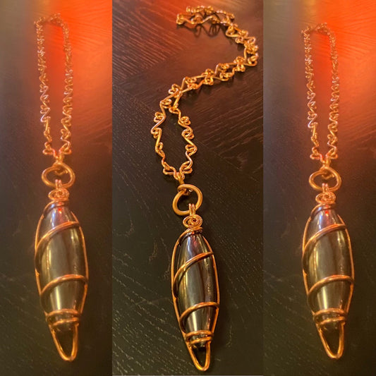 COPPER+MAGNETIC HEMATITE S-LINK NECKLACE