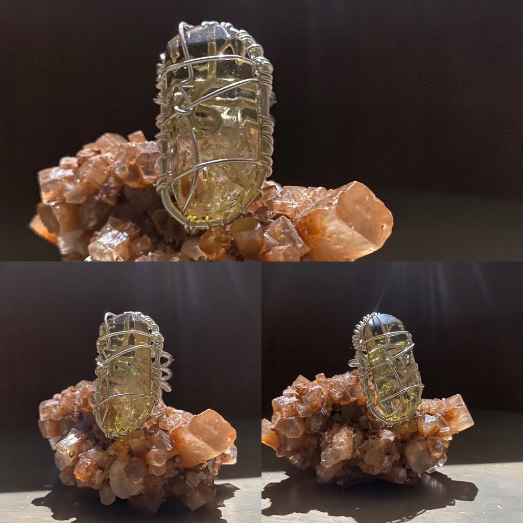 SILVER+TOP QUALITY NATURAL CITRINE RING