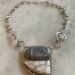 SILVER+ANGELITE+  HOWLITE NECKLACE