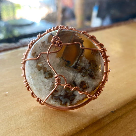 COPPER+AGATE RING