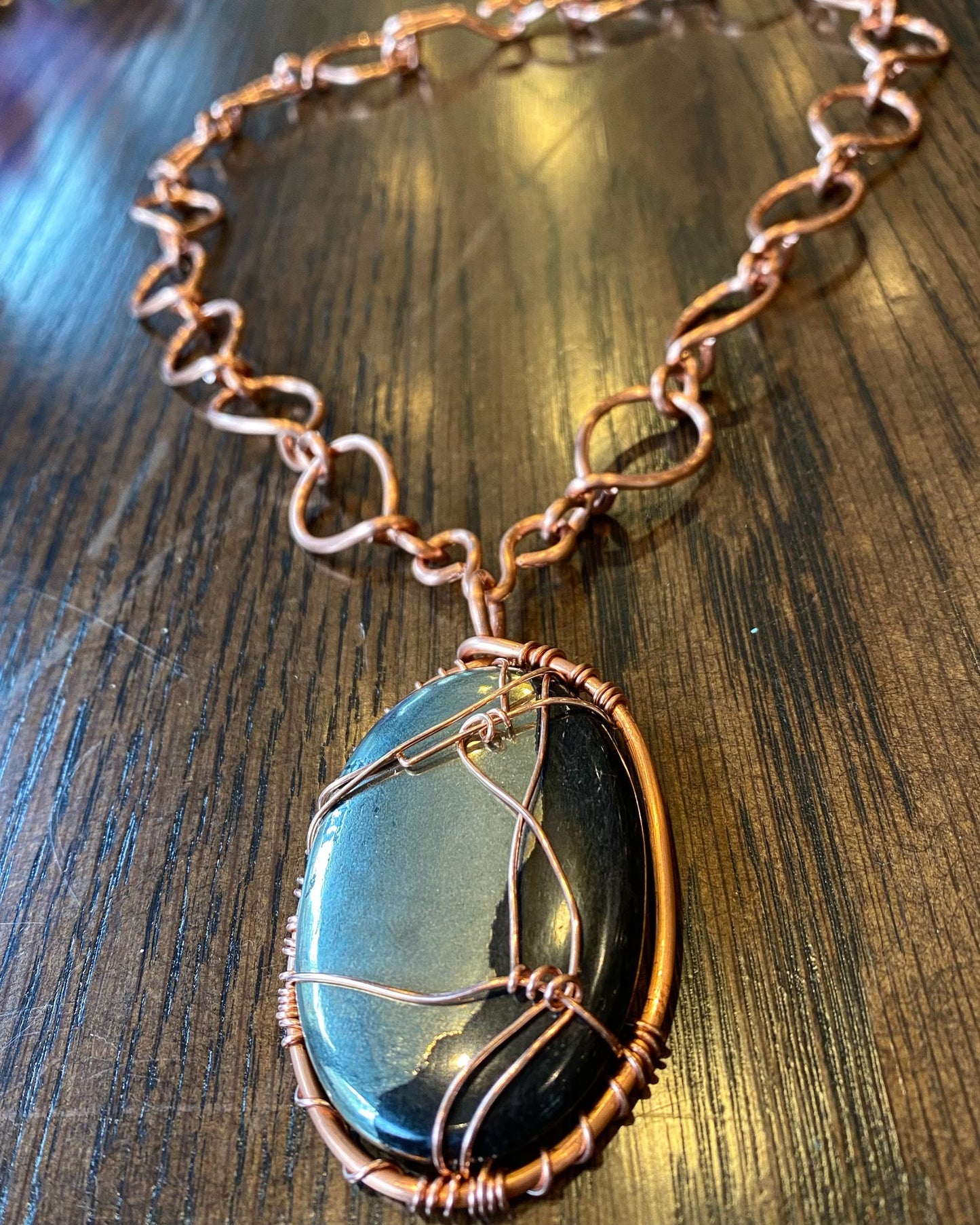 COPPER+HEALERS GOLD CIRCLE LINK NECKLACE