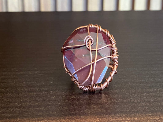 COPPER+RED JASPER RING