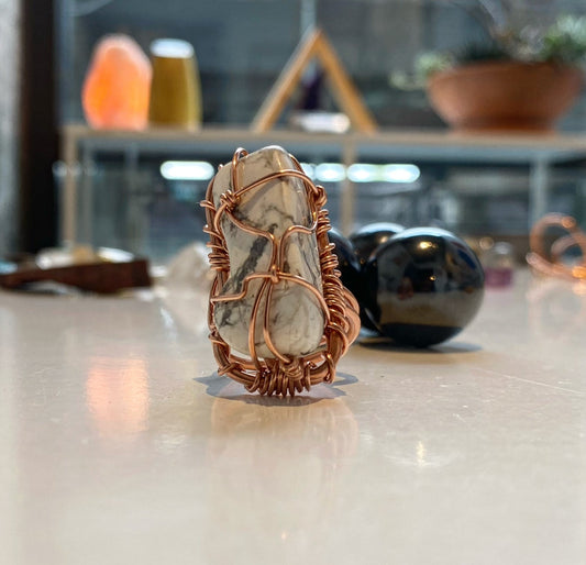 COPPER+HOWLITE RING