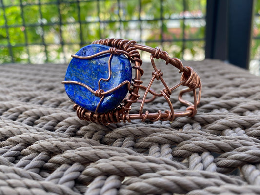 COPPER+LAPIS LAZULI CUFF BRACELET