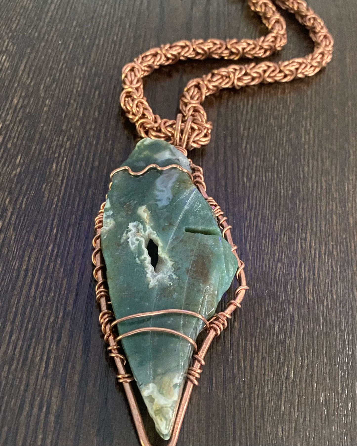 COPPER+OCEAN JASPER BYZANTINE LINK NECKLACE