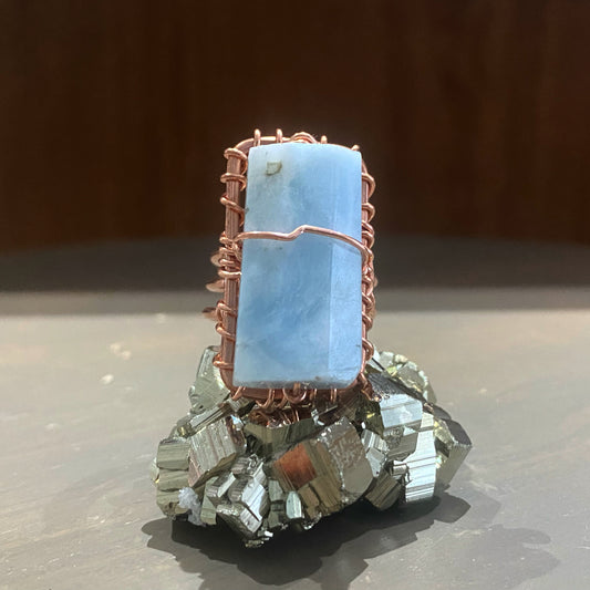 COPPER+AQUAMARINE RING