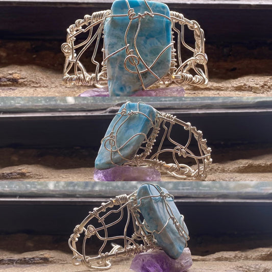 SILVER+LARIMAR BRACELET