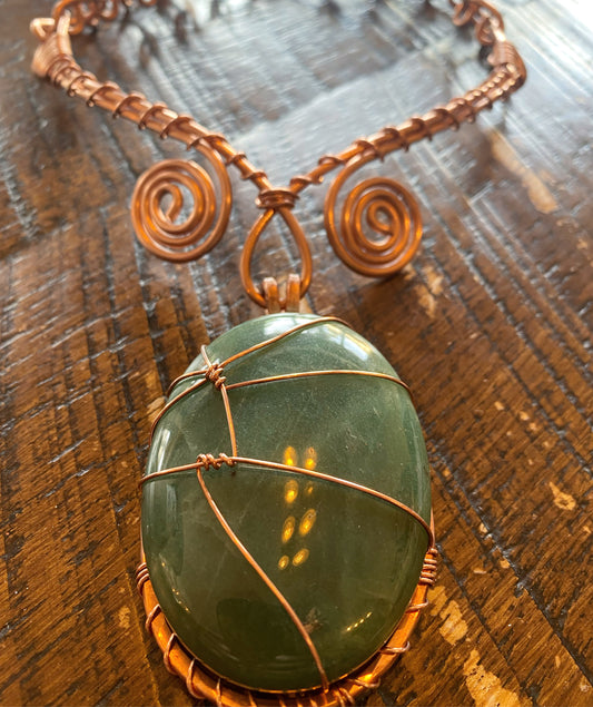 COPPER+AVENTURINE CHOKER NECKLACE