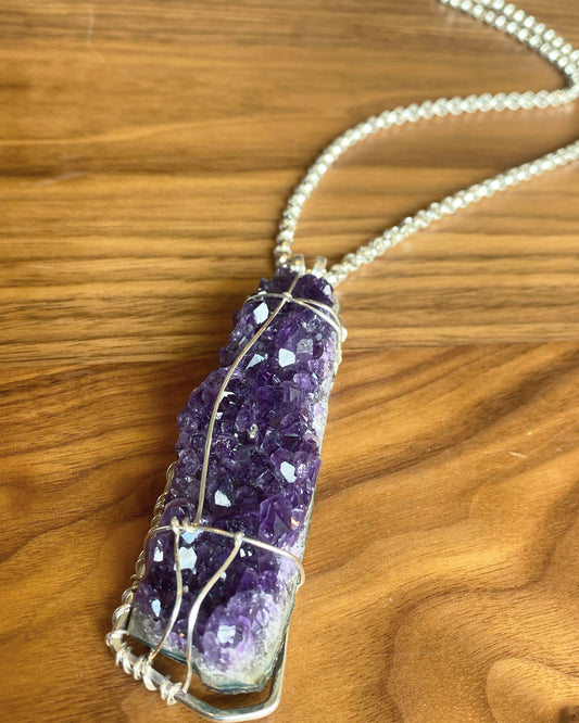 SILVER+AMETHYST NECKLACE