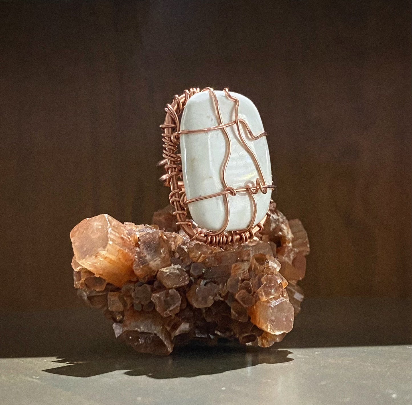 COPPER+SCOLECITE RING