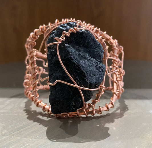 COPPER+BLACK TOURMALINE BRACELET