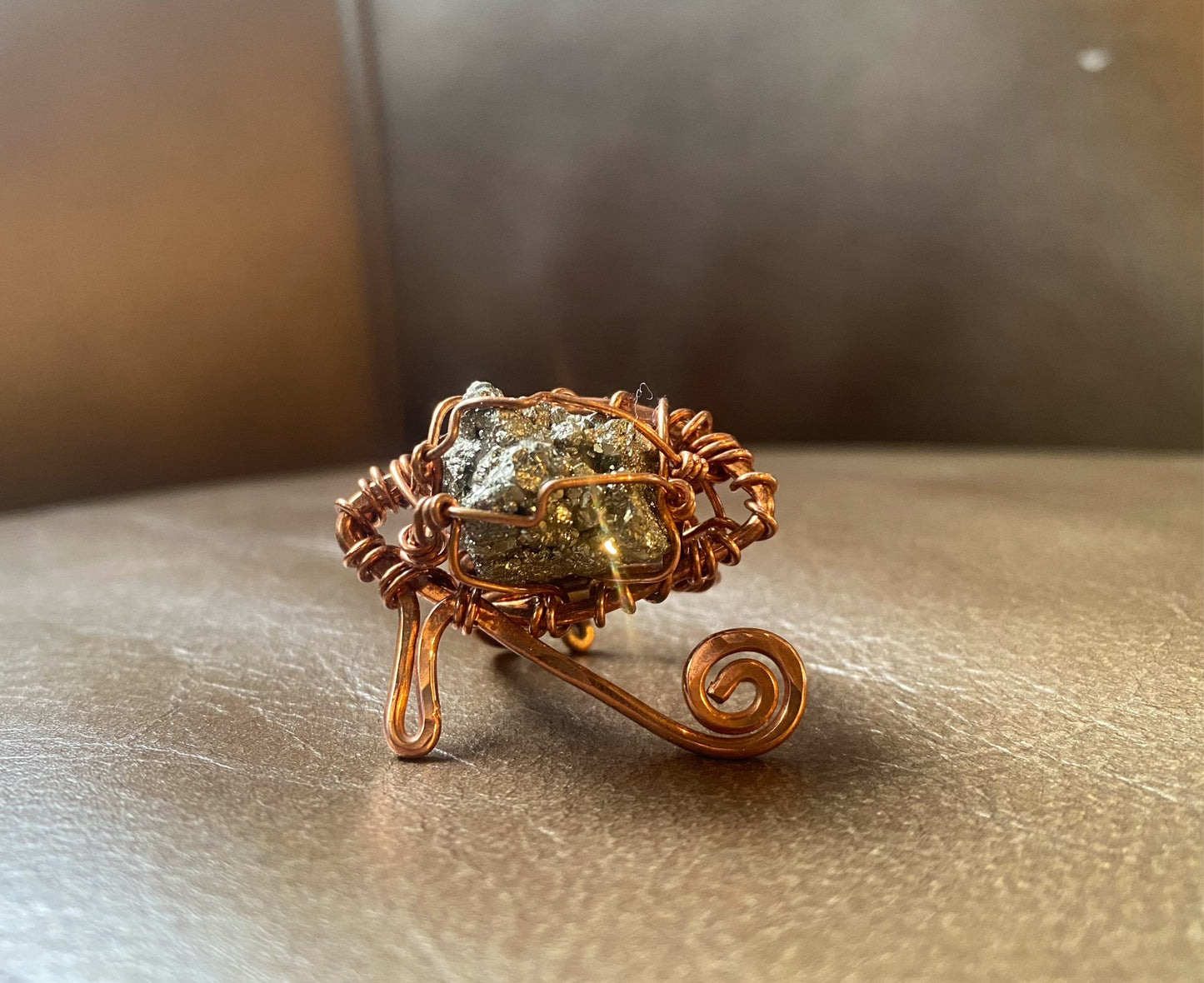 COPPER+PYRITE “EYE OF RADIANCE” RING