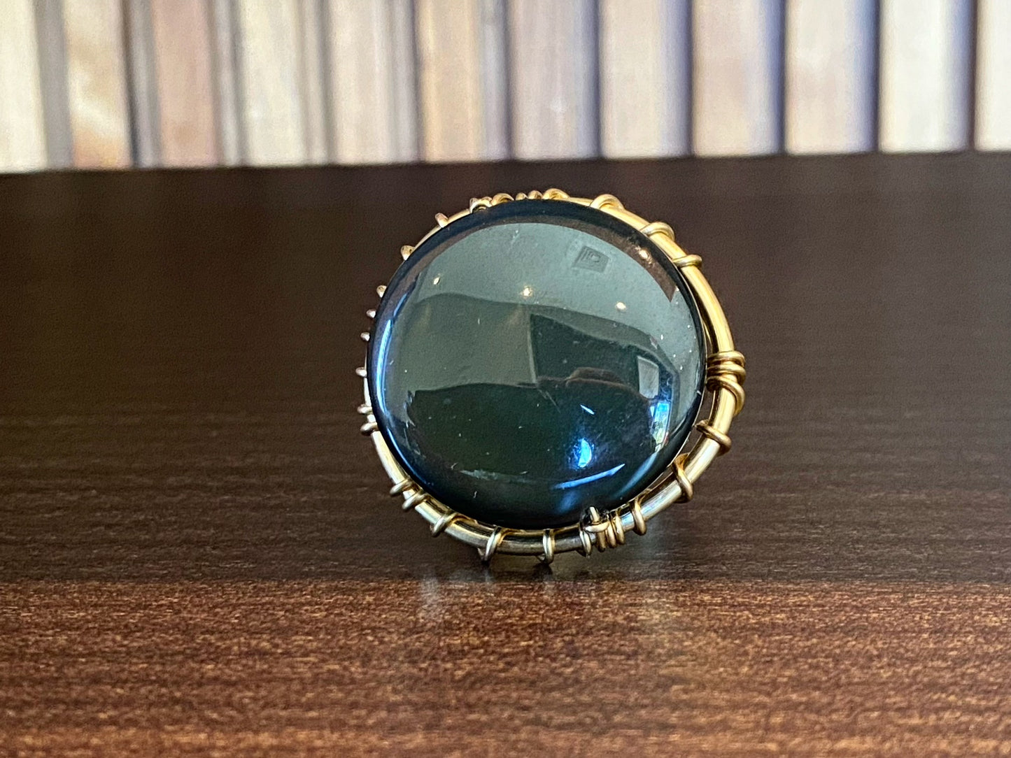 BRONZE+RAINBOW OBSIDIAN RING