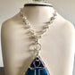 SILVER+BLUE AGATE SOL: EVERLASTING NECKLACE