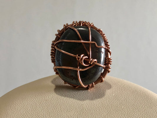 COPPER+HEMATITE RING