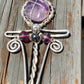 SILVER ANKH NECKLACE + AMETHYST