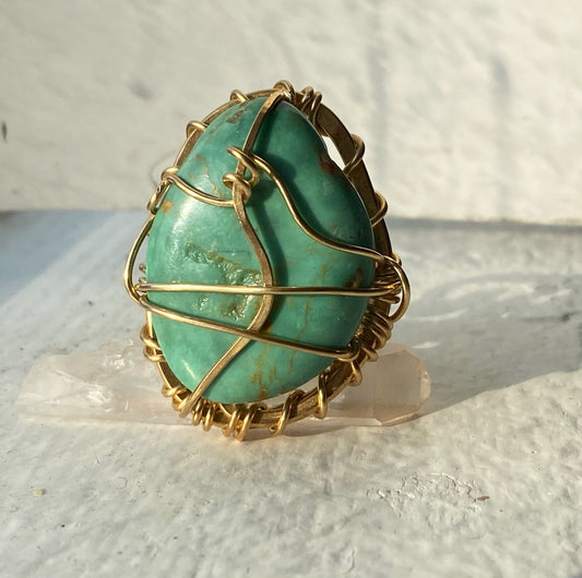 BRONZE+TURQUOISE RING