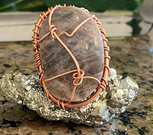 COPPER+MOONSTONE RING