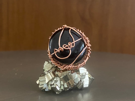 COPPER+ONYX RING